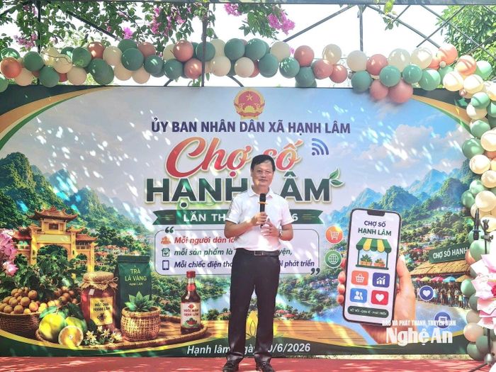 Đồng chí Nguyễn Quý Linh - Ủy viên BCH Đảng bộ tỉnh, Giám đốc Sở Khoa học và Công nghệ Nghệ An phát biểu tại sự kiện.