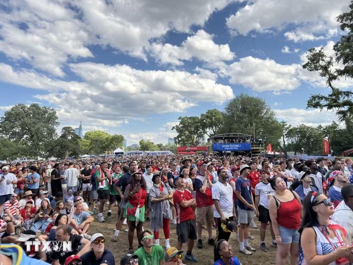 Không khí phấn khích bao trùm Fan Festival tại Philadelphia. (Ảnh: Ngọc Quang/TTXVN)