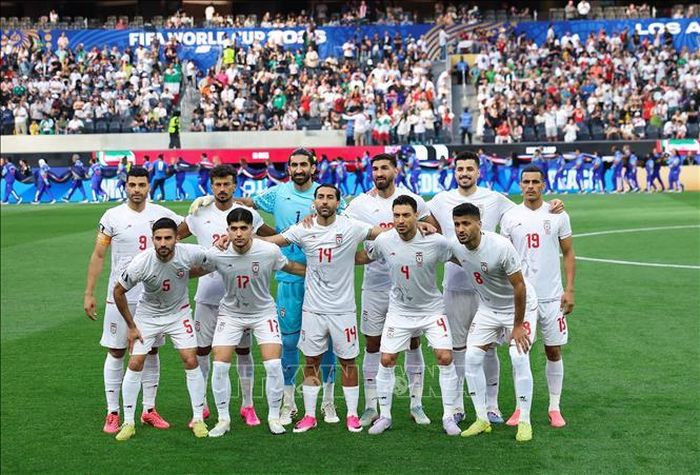 Đội hình xuất phát của đội tuyển Iran trong trận gặp New Zealand ở bảng G World Cup 2026 trên sân vận động Los Angeles, Mỹ, ngày 15/6/2026. Ảnh: THX/TTXVN phát