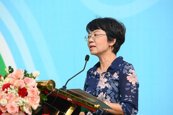 Bà Nguyễn Thị Thiên Phương, Phó Cục trưởng Cục Môi trường (Bộ Nông nghiệp và Môi trường) phát biểu tại sự kiện. Ảnh: Bích Hồng/Bnews/vnanet.vn