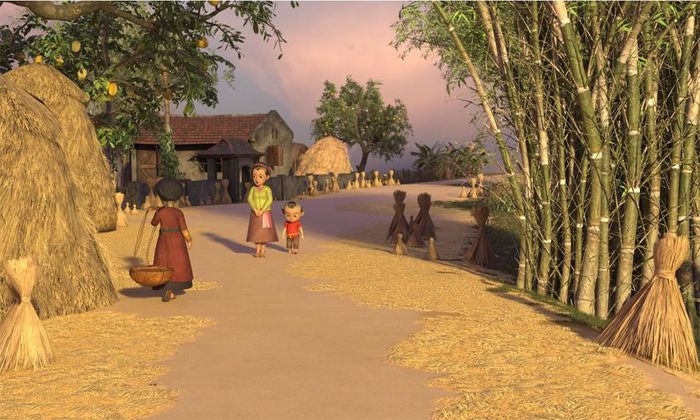  Không gian làng quê Bắc bộ trong phim hoạt hình "Trạng Quỳnh nhí - Truyền thuyết Kim Ngưu". 