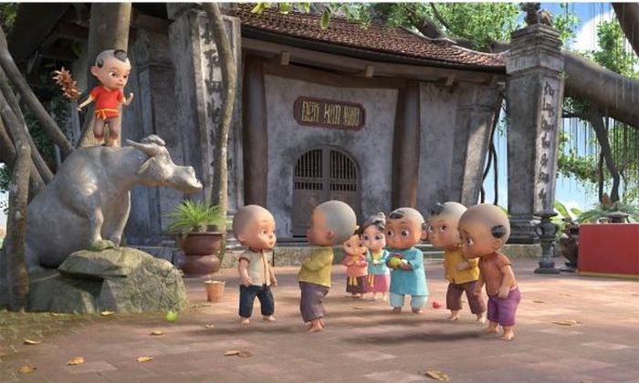  Một cảnh trong phim hoạt hình "Trạng Quỳnh nhí - Truyền thuyết Kim Ngưu". 