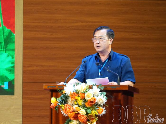 Đồng chí Vừ A Bằng, Ủy viên BTV, Trưởng ban Tuyên giáo và Dân vận Tỉnh ủy, Trưởng ban Tổ chức hội thi phát biểu khai mạc.