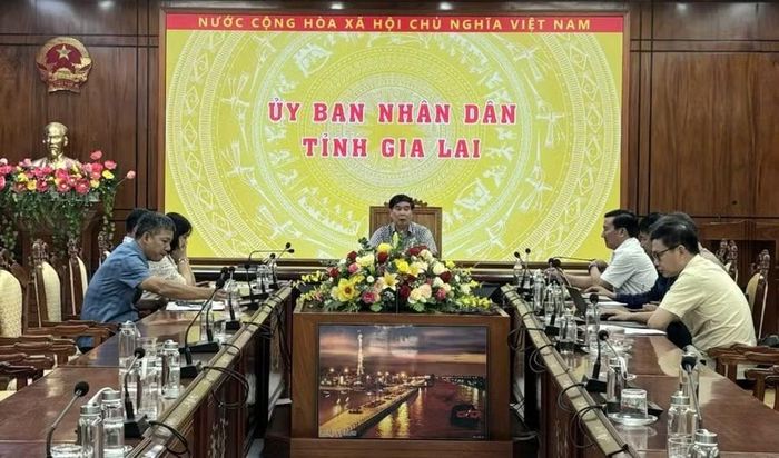 Quang cảnh cuộc họp tại điểm cầu tỉnh Gia Lai. Ảnh: Bình Dương 