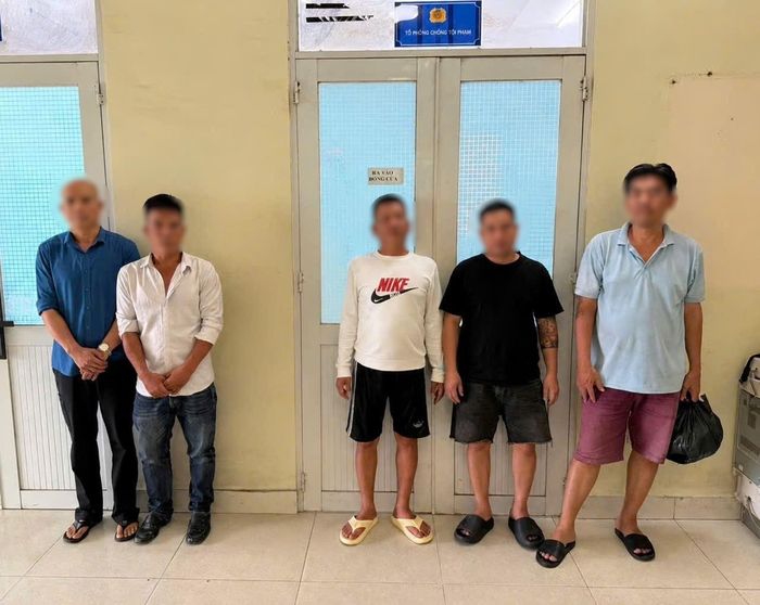 Các đối tượng tại cơ quan Công an.