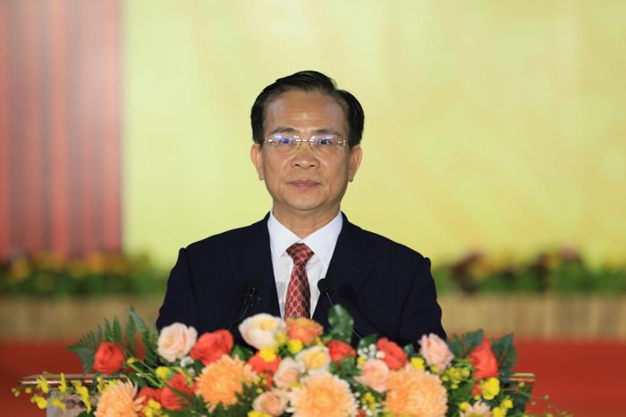 Đồng chí Hồ Văn Mười, Ủy viên Ban Chấp hành Trung ương Đảng, Phó Bí thư Tỉnh ủy, Chủ tịch UBND tỉnh Lâm Đồng phát biểu tại lễ khai mạc