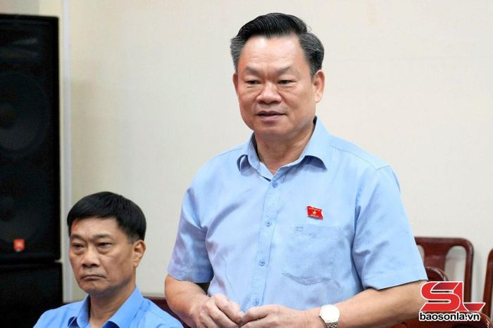 Đồng chí Hoàng Duy Chinh phát biểu tại cuộc làm việc.