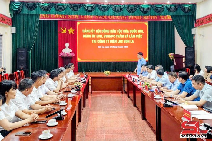 Đoàn công tác của Hội đồng Dân tộc của Quốc hội và Tập đoàn Điện lực Việt Nam làm việc tại Công ty Điện lực Sơn La.