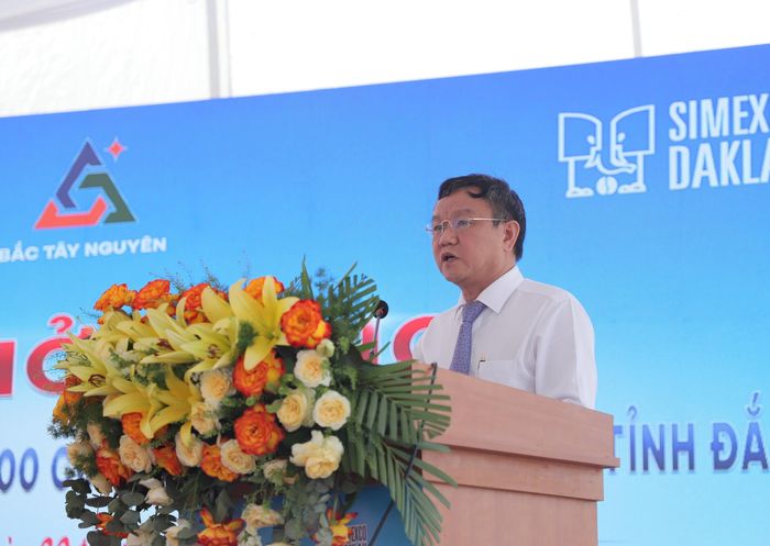 Ông Đào Mỹ, Phó chủ tịch UBND tỉnh Đắk Lắk phát biểu chỉ đạo tại buổi lễ khởi động dự án. Ảnh: Ngọc Hùng