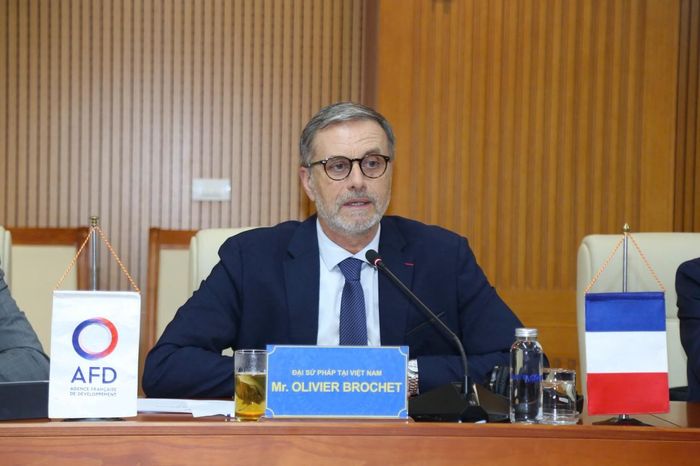 Đại sứ Cộng hòa Pháp tại Việt Nam Olivier Brochet phát biểu. Ảnh: Đức Minh