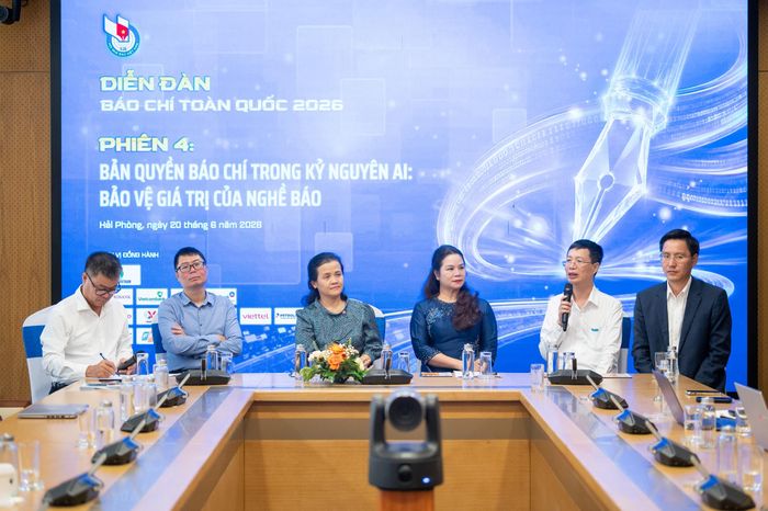 Phiên thảo luận "Bản quyền báo chí trong kỷ nguyên AI: Bảo vệ giá trị của nghề báo" tại Diễn đàn Báo chí toàn quốc 2026