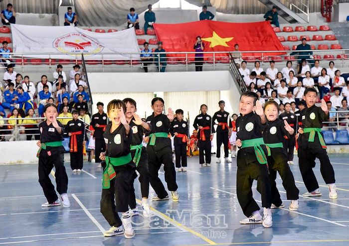 Tiết mục trình diễn võ thuật tạo khí thế sôi nổi cho Đại hội.