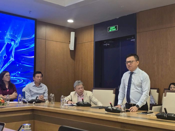 Ủy viên Trung ương Đảng, Phó Trưởng ban Tuyên giáo và Dân vận Trung ương, Tổng Biên tập Báo Nhân Dân, Chủ tịch Hội Nhà báo Việt Nam Lê Quốc Minh. Ảnh: Anh Tuấn