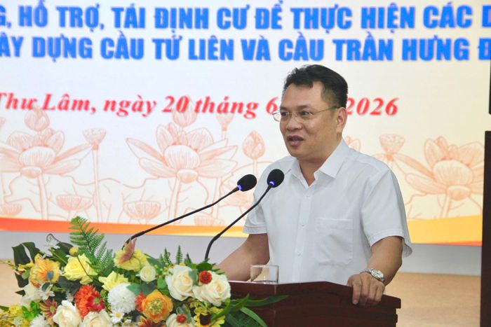 Phó Chủ tịch UBND phường Hồng Hà Nguyễn Hải Đăng phát biểu tại Hội nghị. Ảnh: Cao Kỳ