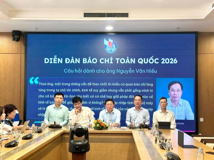 Phiên thảo luận “Sắp xếp hoạt động của các cơ quan báo chí - góc nhìn người trong cuộc” trong khuôn khổ Diễn đàn Báo chí toàn quốc 2026 diễn ra chiều 20-6. Ảnh: Hoàng Quyên