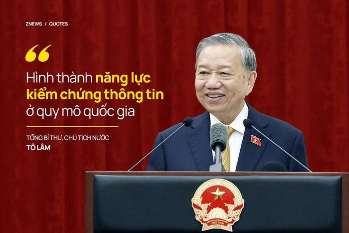  Một nhiệm vụ cấp thiết Tổng Bí thư, Chủ tịch nước nêu ra là hình thành năng lực kiểm chứng thông tin ở quy mô quốc gia. Tổng Bí thư, Chủ tịch nước Tô Lâm cho rằng cần có sự kết nối chặt chẽ giữa cơ quan quản lý, cơ quan báo chí chủ lực, chuyên gia công nghệ, cơ sở đào tạo, doanh nghiệp nền tảng và cộng đồng để phát hiện, xác minh, cảnh báo, phản bác tin giả, giả mạo phát ngôn, giả mạo hình ảnh cơ quan nhà nước và các hoạt động tán phát gây nhiễu thông tin. Mạng lưới đó phải vận hành nhanh, có quy trình rõ ràng, dùng dữ liệu và chứng cứ để thuyết phục công chúng. 