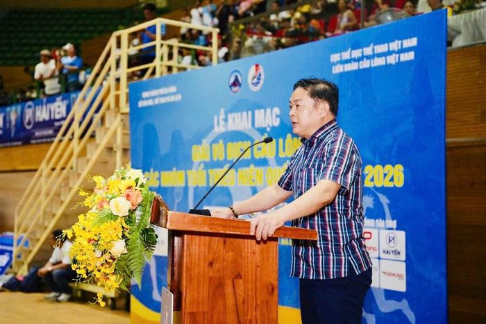 Ông Tào Viết Hải, Phó Giám đốc Sở VHTTDL Đà Nẵng, Trưởng BTC Giải phát biểu tại buổi lễ