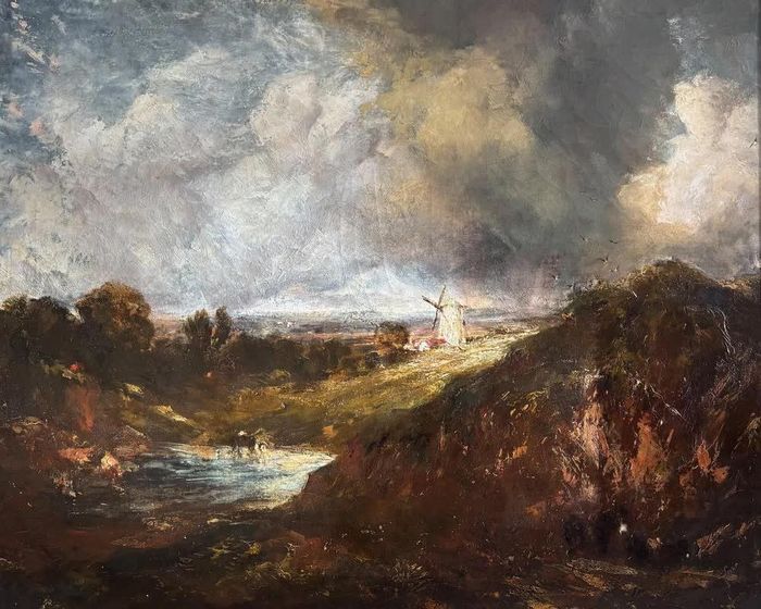 Bản phác thảo bằng sơn dầu cho bức tranh "Hampstead Heath With a Rainbow", khoảng năm 1830, đang được trưng bày tại triển lãm