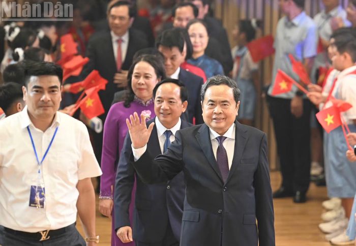 Chủ tịch Quốc hội Trần Thanh Mẫn dự và phát biểu chỉ đạo tại buổi lễ.