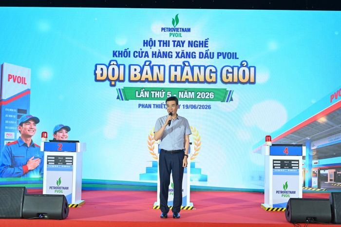 Chủ tịch HĐQT PVOIL Dương Mạnh Sơn: Hội thi không chỉ là sân chơi chuyên môn mà còn là cơ hội để người lao động trong toàn hệ thống gặp gỡ, giao lưu, học hỏi và tăng cường sự gắn kết.