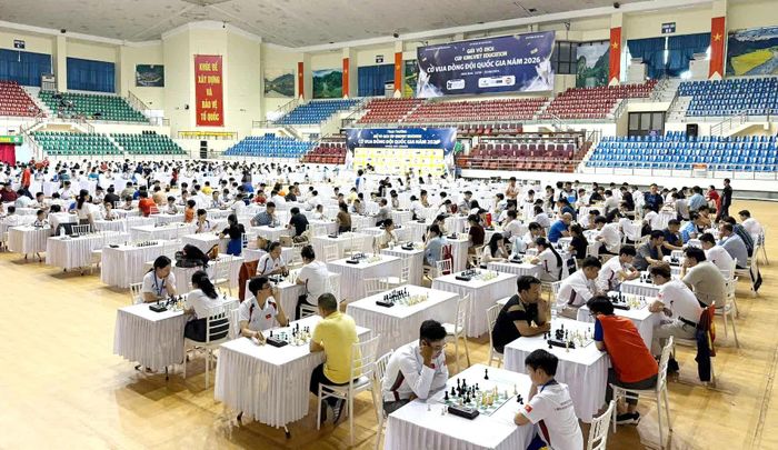 Các vận động viên tham gia thi đấu tại giải vô địch Cờ vua đồng đội quốc gia năm 2026. Ảnh: NVCC