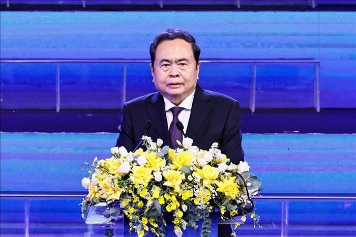 Chủ tịch Quốc hội Trần Thanh Mẫn phát biểu tại Lễ trao Giải Báo chí Quốc gia lần thứ XX - năm 2025. Ảnh: Doãn Tấn/TTXVN