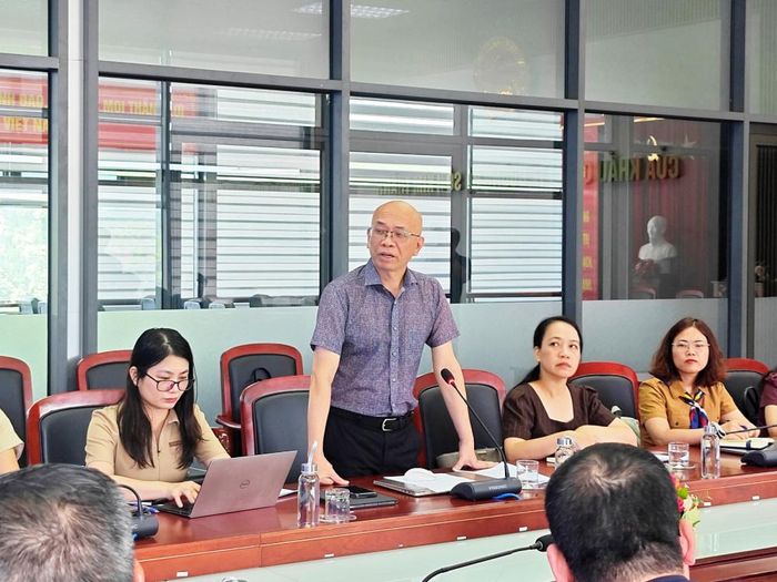Ông Trần Thanh Hải, Phó Cục trưởng Cục Xuất nhập khẩu phát biểu tại buổi làm việc.