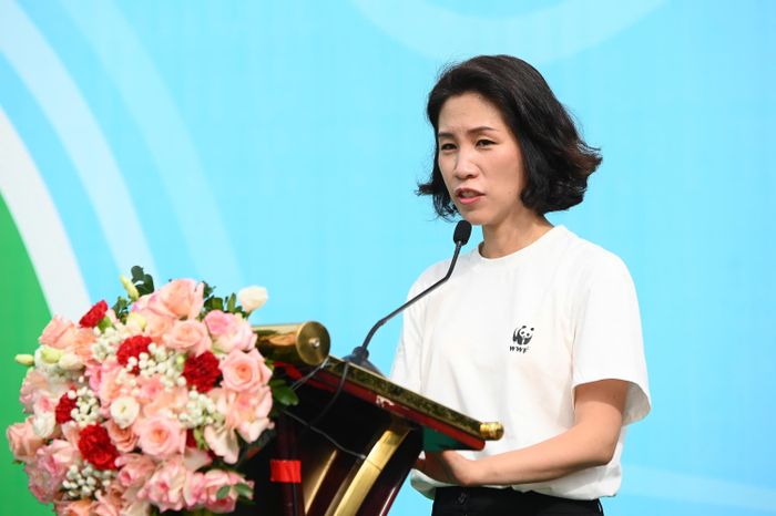 Bà Park Min-hye, Tổng Giám đốc WWF-Hàn Quốc phát biểu.