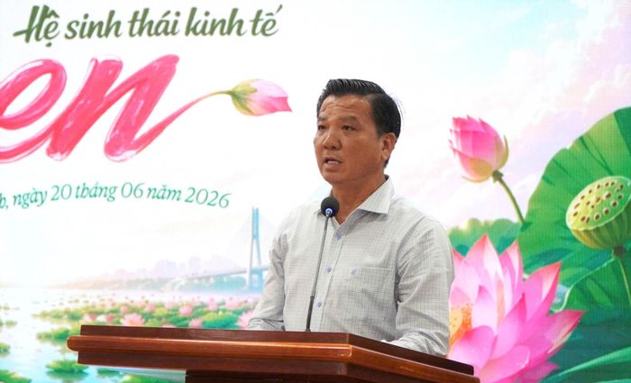 Phó Giám đốc Sở Nông nghiệp và Môi trường tỉnh Đồng Tháp Lê Chí Thiện phát biểu tại Hội thảo