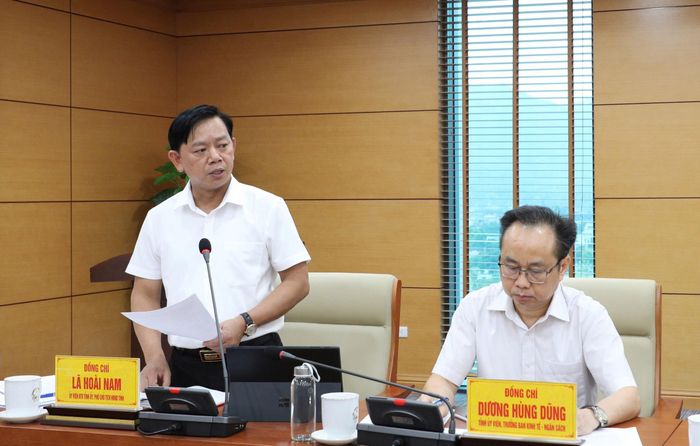 Phó Chủ tịch HĐND tỉnh Lã Hoài Nam phát biểu tại phiên họp.