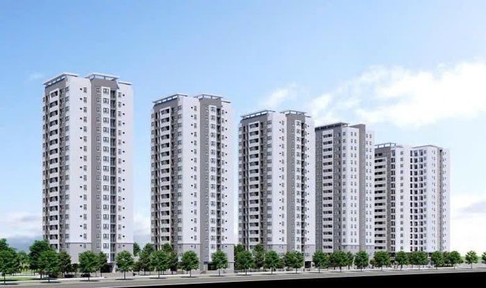 Phối cảnh tổng thể Dự án đầu tư xây dựng nhà ở cho thuê Thành phố tại Khu đô thị mới Pháp Vân - Tứ Hiệp. Ảnh: Ban Quản lý dự án đầu tư xây dựng công trình dân dụng thành phố Hà Nội