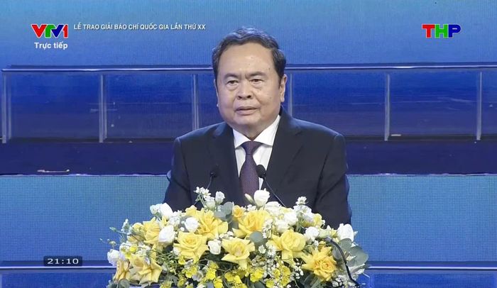 Ủy viên Bộ Chính trị, Chủ tịch Quốc hội Trần Thanh Mẫn phát biểu tại buổi lễ.