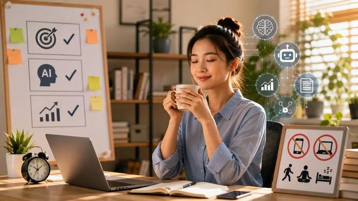 Thiết lập giới hạn với tin tức công nghệ, học AI theo mục tiêu cụ thể và nghỉ ngơi đúng cách giúp giảm lo âu trong kỷ nguyên số.