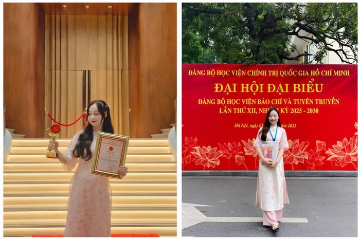  Bạn Đậu Thị Thuần nhận Giải thưởng Búa liềm vàng và tham dự Đại hội Đại biểu Đảng bộ Học viện Báo chí và Tuyên truyền. 