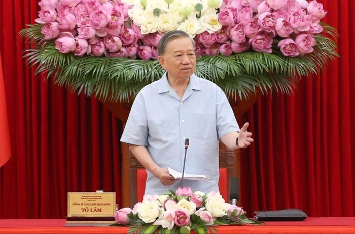 Tổng Bí thư, Chủ tịch nước Tô Lâm tại buổi làm việc. Ảnh: ĐẢNG CỘNG SẢN