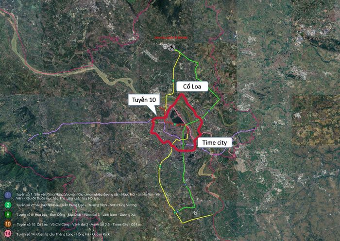  Tuyến số 10: Đông Anh - Võ Chí Công - Vành đai 3 - Vành đai 2,5 - Times City - Đông Anh. Tuyến metro có tổng mức đầu tư khoảng 206.786 tỷ đồng, đóng vai trò chủ đạo của tuyến này là vành đai giao thông thông minh, kết nối các đô thị và các cực tăng trưởng mới, giúp giảm áp lực trực tiếp lên hệ thống giao thông nội đô lịch sử. Nguồn: UBND TP Hà Nội. 