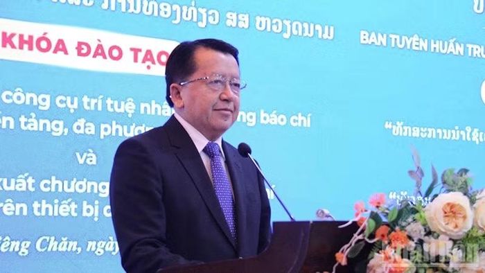 Ông Vansy Kuamua, Phó trưởng Ban Tuyên huấn Trung ương Đảng Nhân dân Cách mạng Lào. (Ảnh: DUY TOÀN)