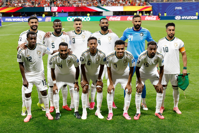 Đội hình xuất phát của Saudi Arabia. Ảnh: AP