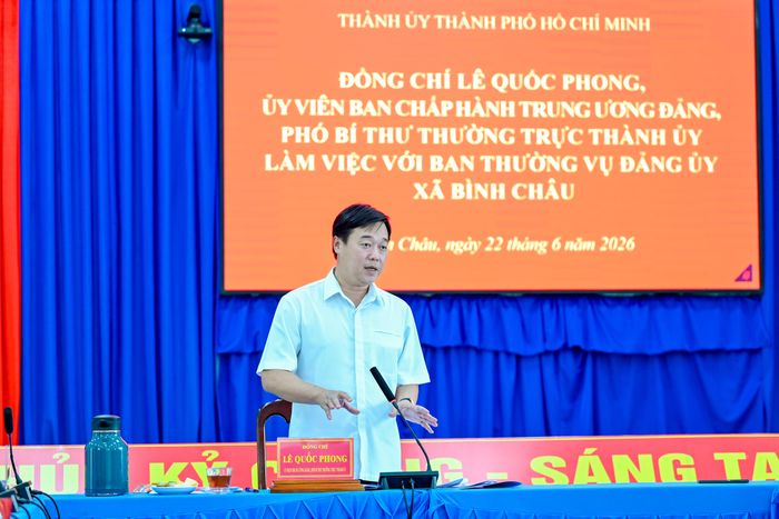  Đồng chí Lê Quốc Phong phát biểu chỉ đạo tại buổi làm việc 