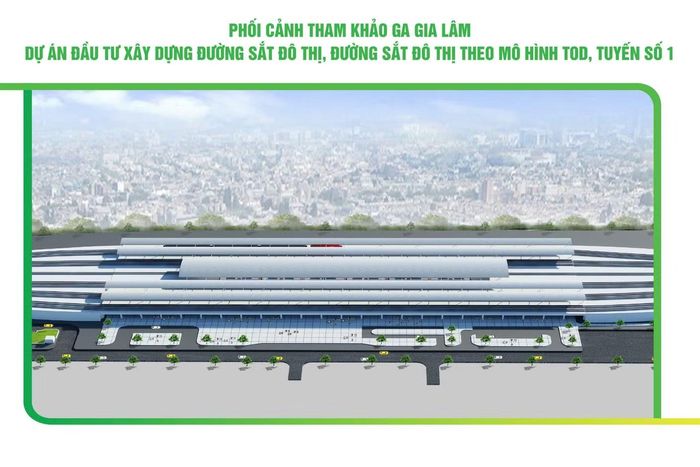 Phối cảnh ga Gia Lâm thuộc tuyến metro số 1. Ảnh: VG.