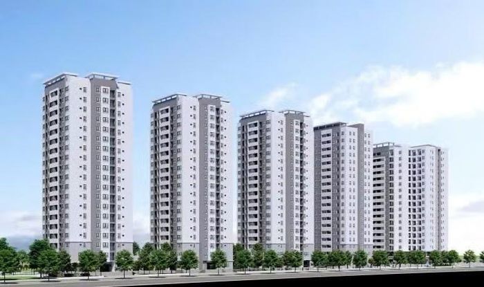 Phối cảnh tổng thể Dự án đầu tư xây dựng nhà ở cho thuê Thành phố tại Khu đô thị mới Pháp Vân - Tứ Hiệp. Ảnh: Ban Quản lý dự án đầu tư xây dựng công trình dân dụng thành phố Hà Nội.