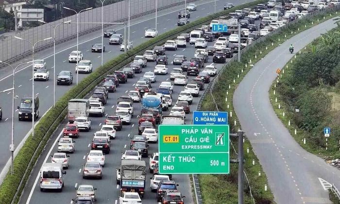 Nút giao mới trên cao tốc Pháp Vân - Cầu Giẽ dự kiến kết nối trực tiếp với Khu đô thị thể thao quốc tế Hà Nội. Ảnh: Cục CSGT