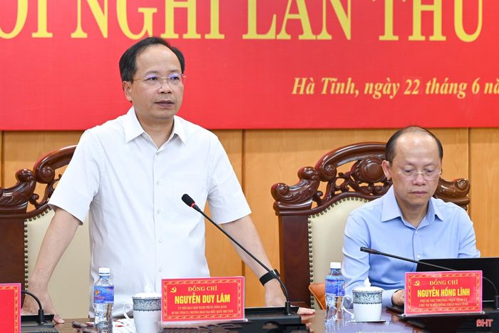 Đồng chí Nguyễn Duy Lâm - Bí thư Tỉnh ủy kết luận hội nghị.