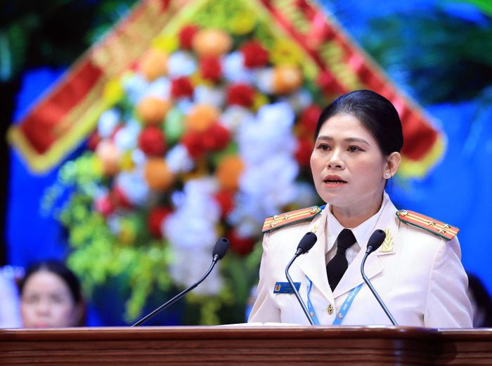 Thượng tá Nguyễn Thị Thùy Dương, Trưởng Ban Phụ nữ Công an tỉnh Quảng Trị.