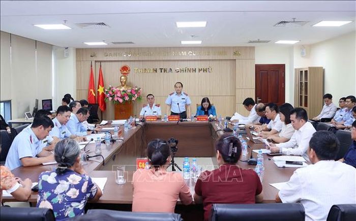 Tổng Thanh tra Chính phủ Nguyễn Quốc Đoàn phát biểu kết luận buổi tiếp công dân. Ảnh: Văn Điệp/TTXVN