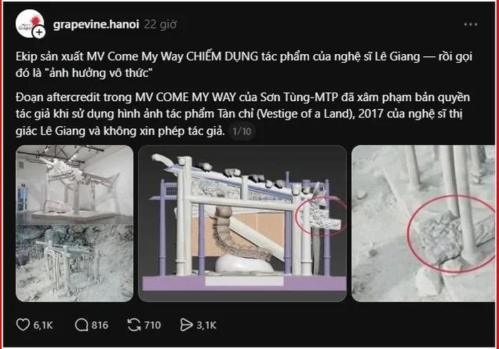 Sơn Tùng vướng ồn ào với nghệ sĩ thị giác Lê Giang.