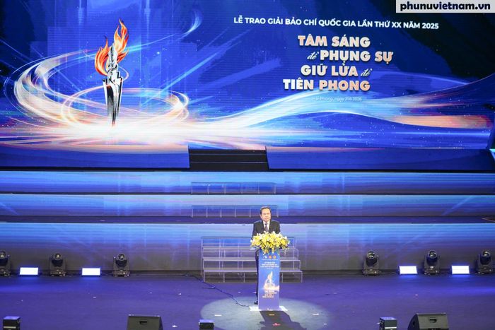 Chủ tịch Quốc hội Trần Thanh Mẫn phát biểu chỉ đạo tại Lễ trao Giải Báo chí quốc gia lần thứ XX - năm 2025.
