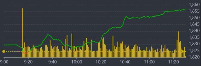 Diễn biến VN-Index sáng nay.
