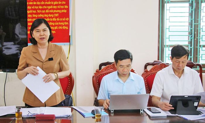 Đồng chí Trần Thị Hằng phát biểu tại buổi giám sát.