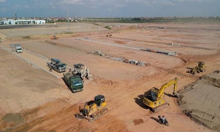  Một phần công trường tái định cư Gia Bình 142 ha nhìn từ trên cao. 